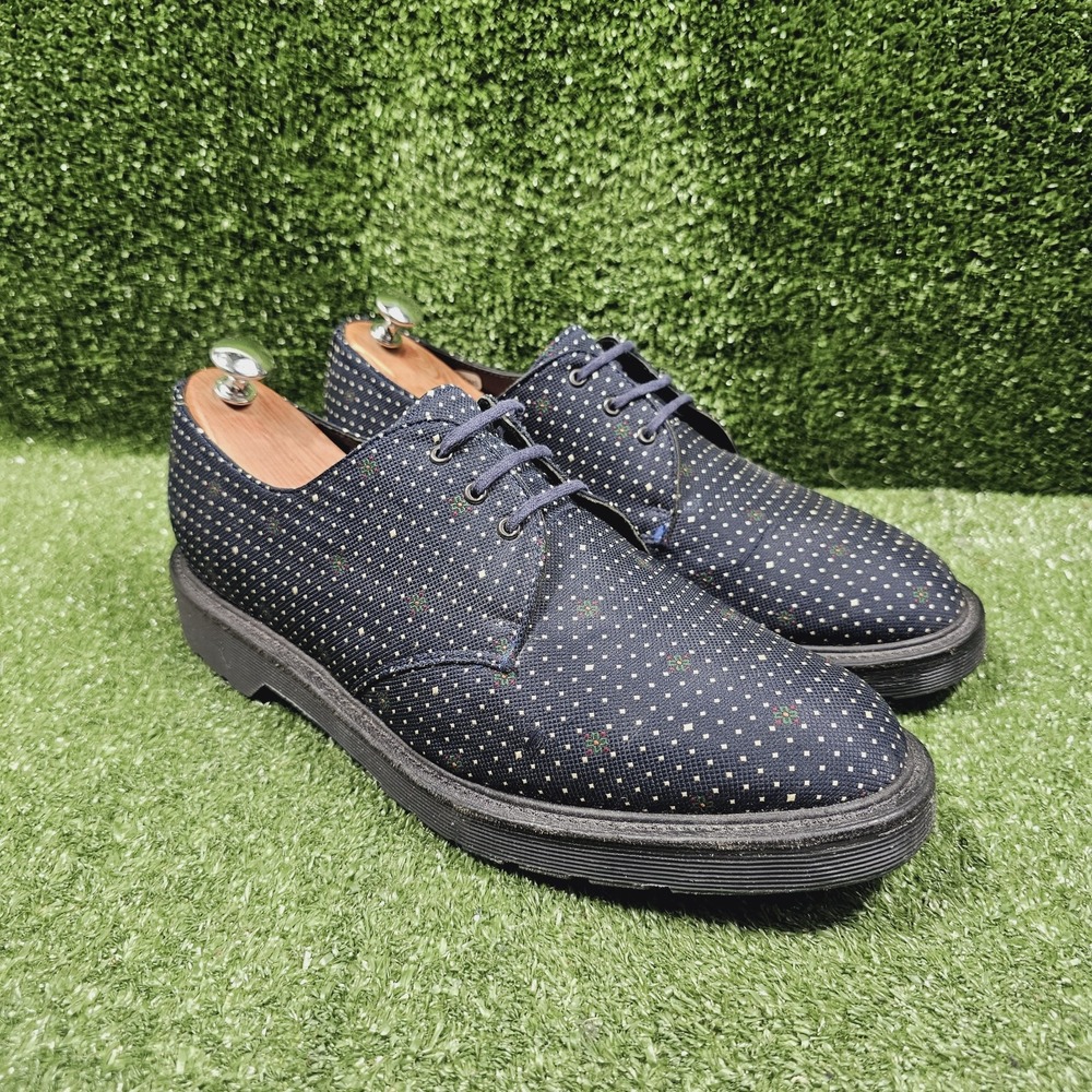 Dr. Martens 1461‎ Navy Blue Polka Dot Casual Shoes Made in England Mens Size 11